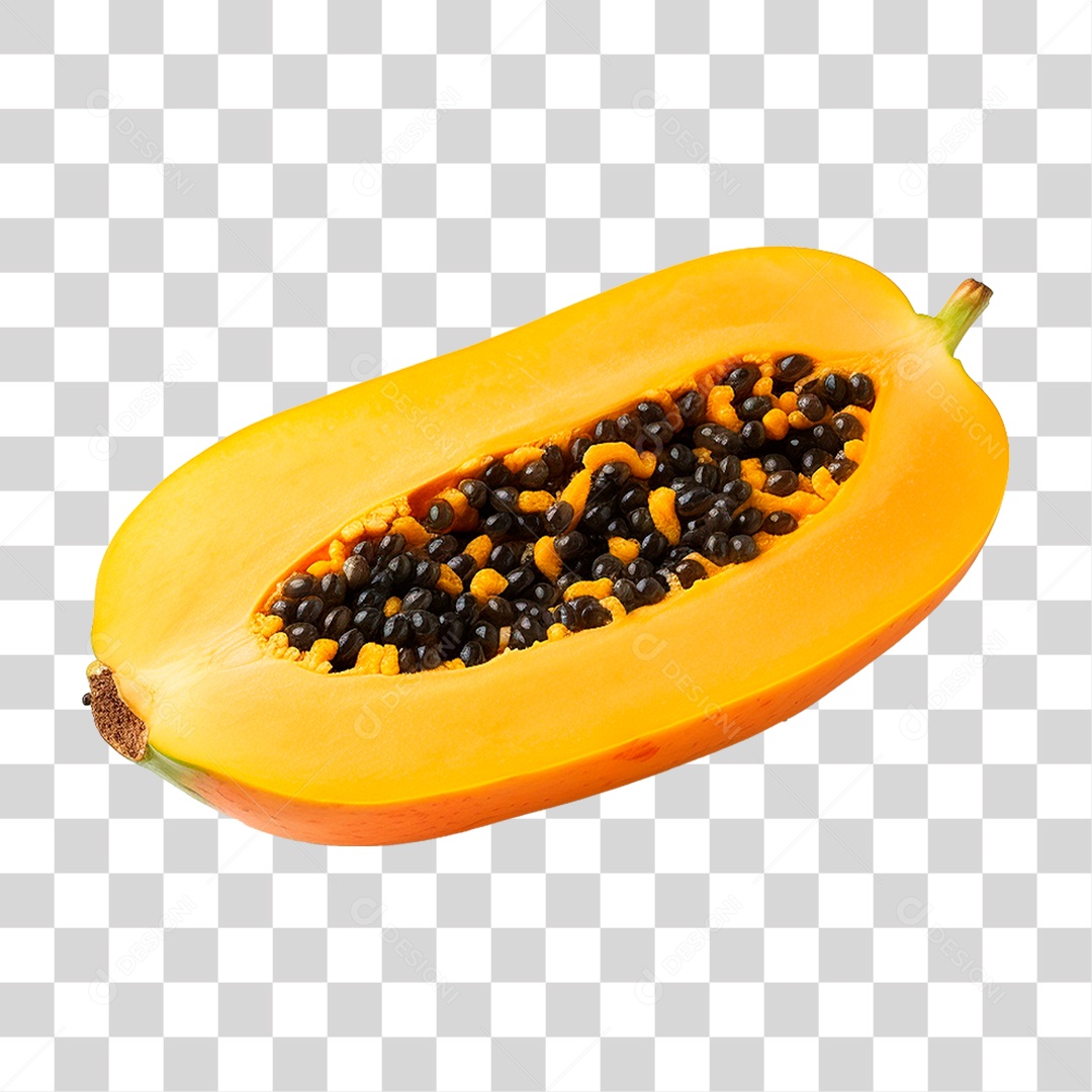 Mamão Cortado PNG Transparente