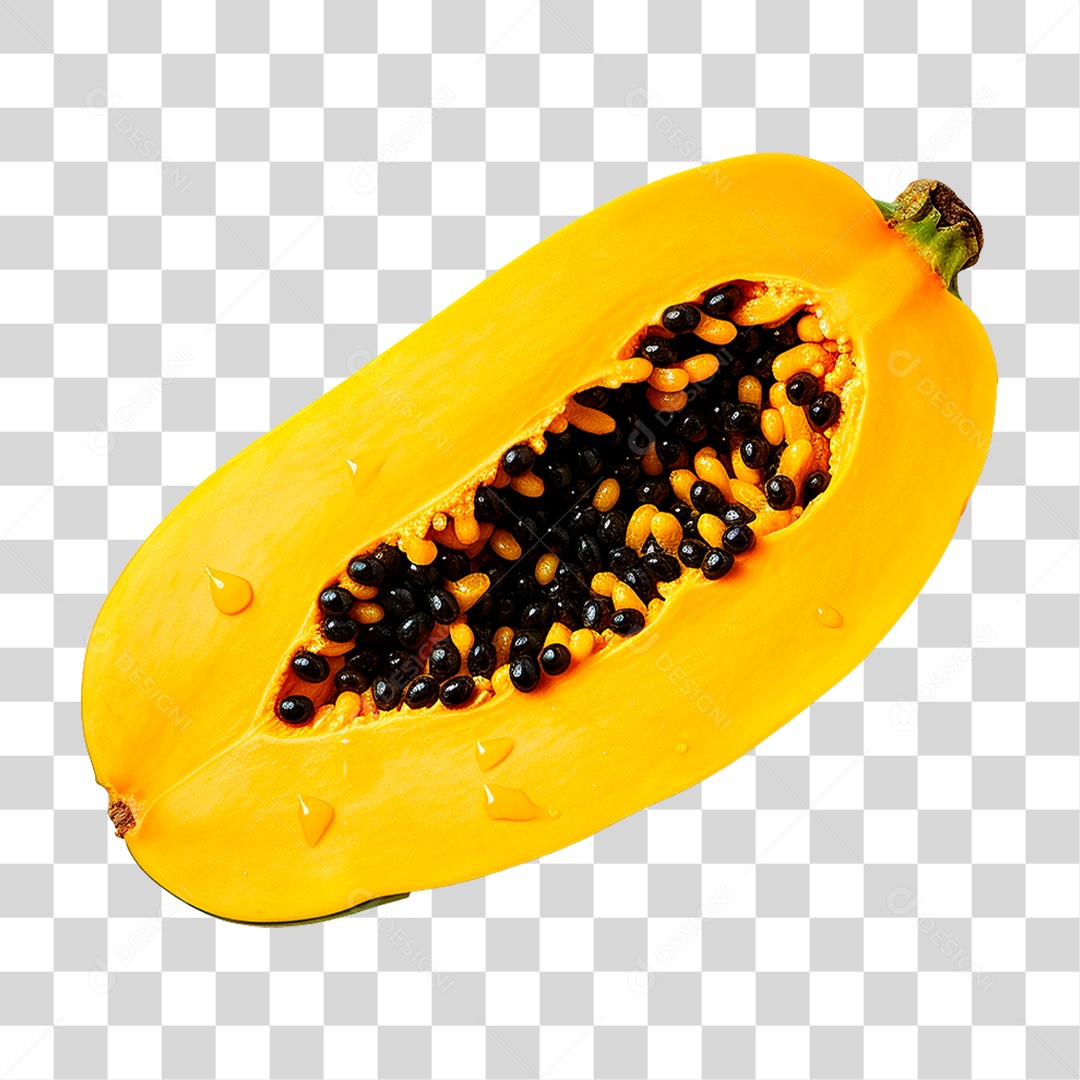 Mamão Cortado PNG Transparente
