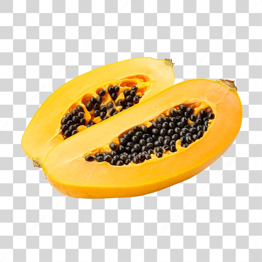 Mamão Cortado PNG Transparente