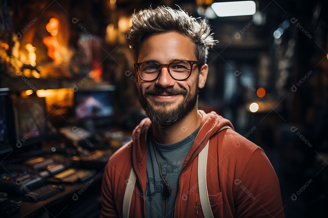 Homem de sucesso na área de jogos