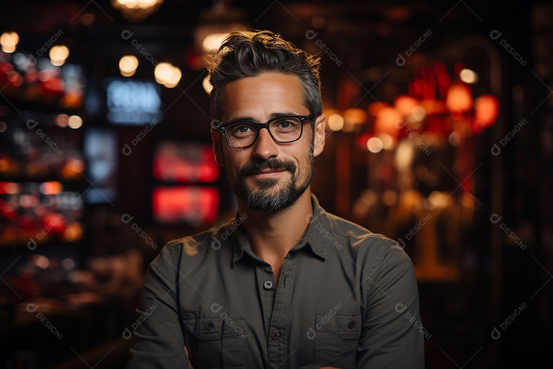 Homem bonito jogador de sucesso na área de jogos