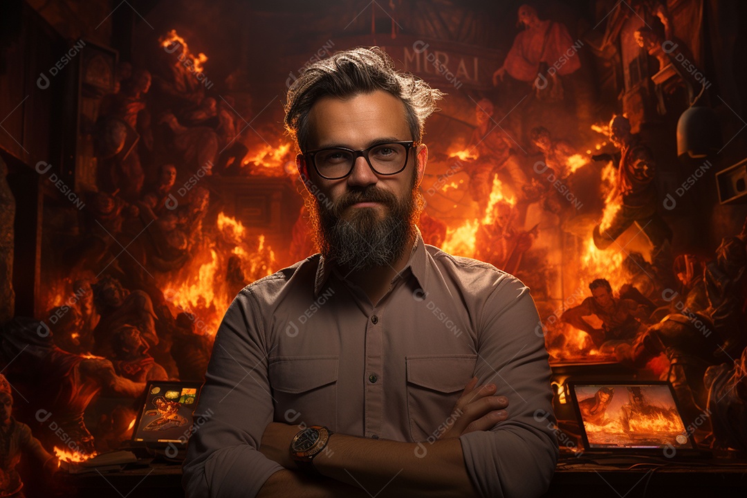 Homem de sucesso na área de jogos