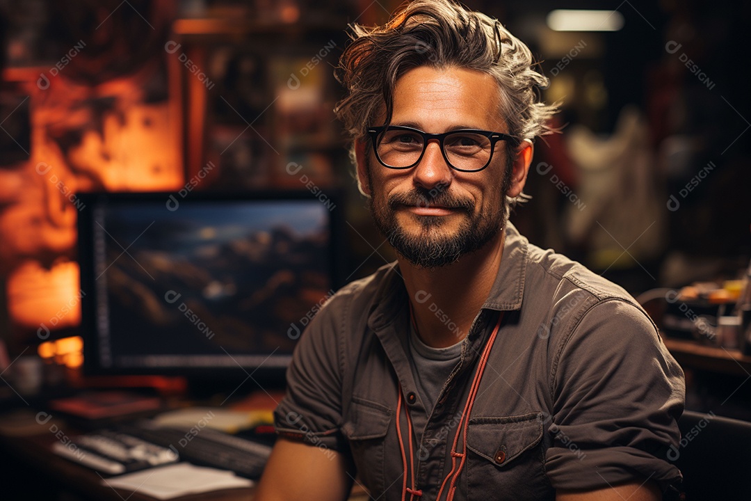 Homem de sucesso na área de jogos