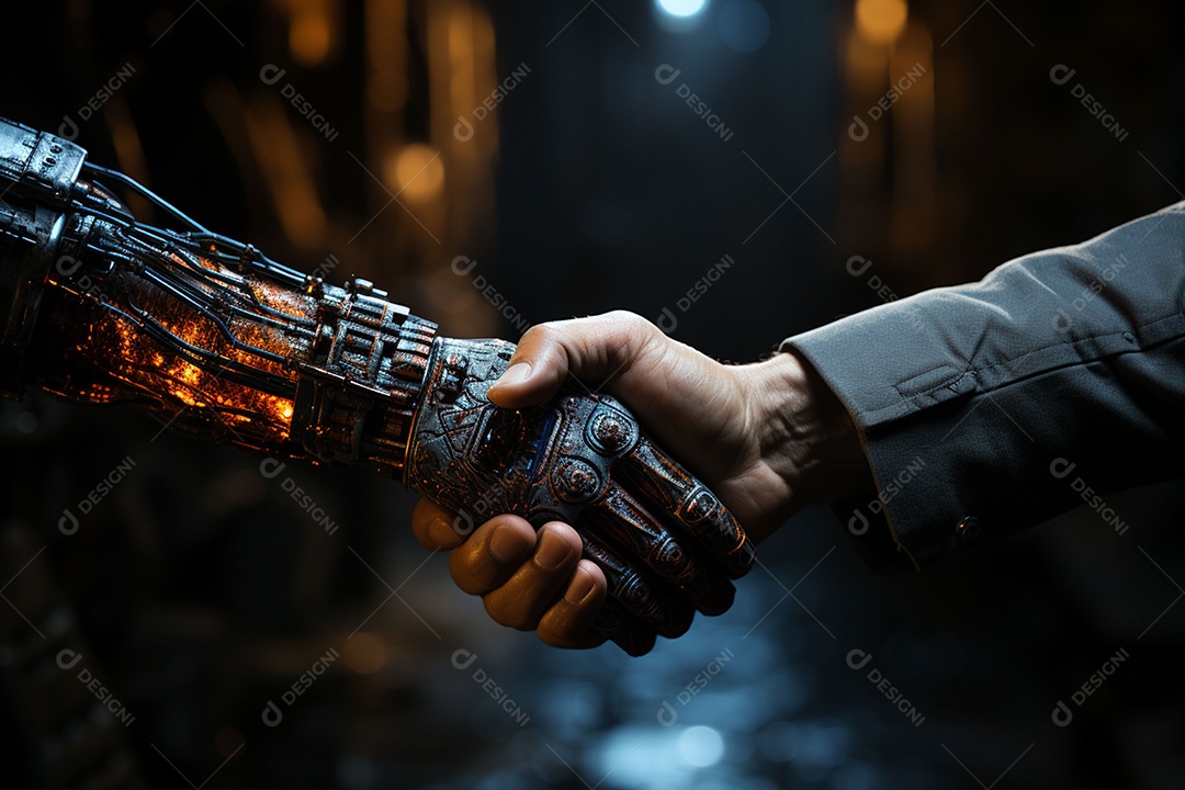 Mão robótica de inteligência artificial