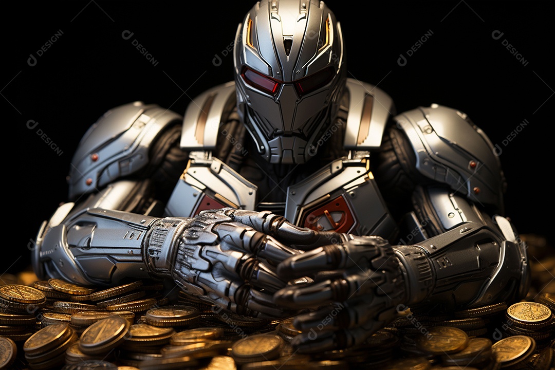 Robô fazendo trabalho de escritório