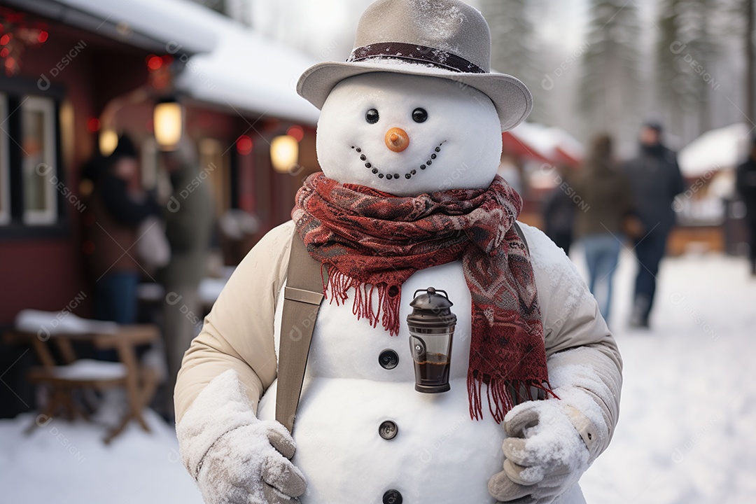 Boneco de neve no inverno