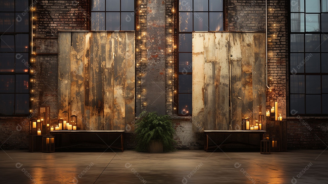 Painel com luzes em estúdio fotográfico