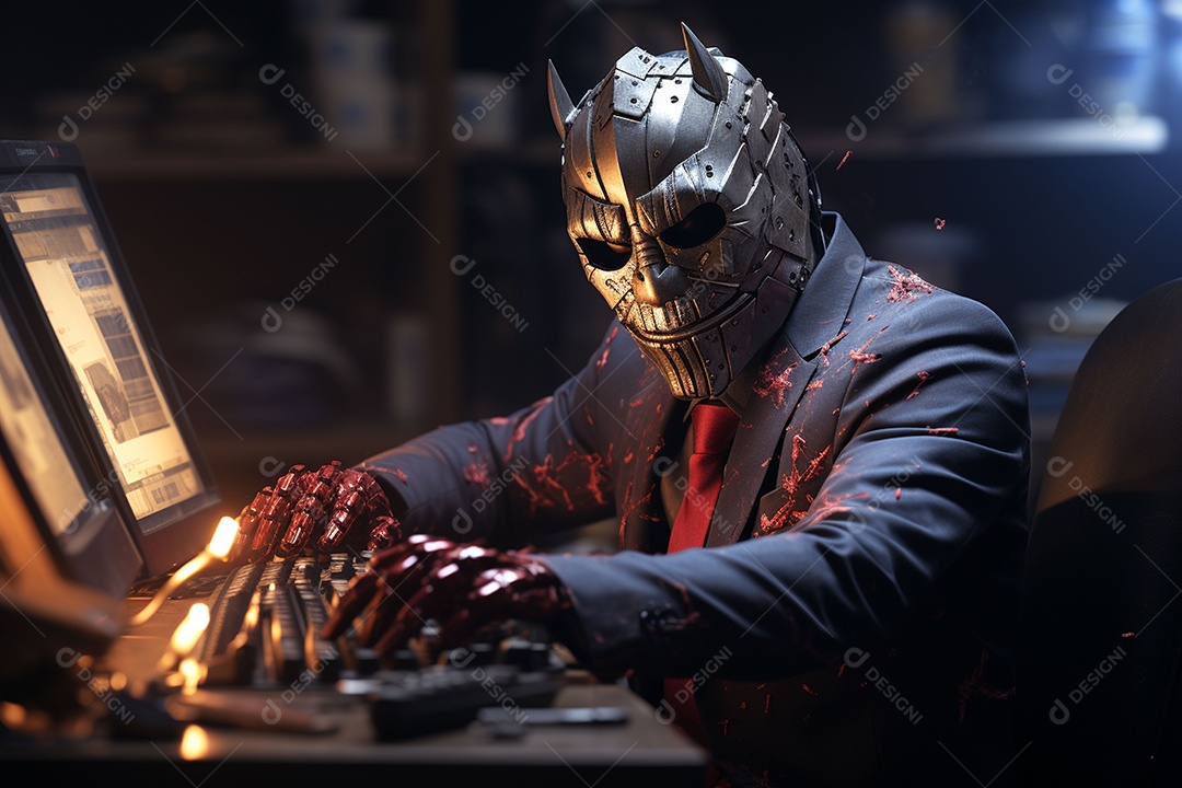 Visão frontal do rosto de um palhaço