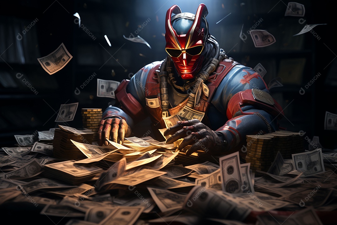 Visão frontal do rosto de um palhaço