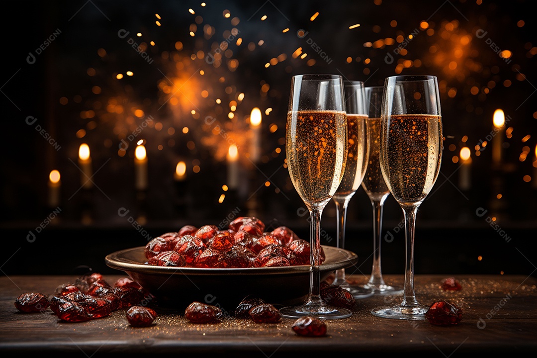 Bebida comemorativa com fundo lindo