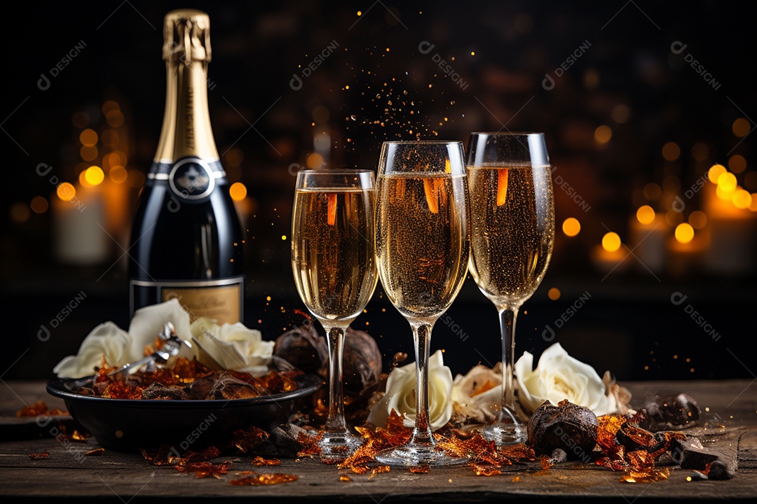 Bebida comemorativa com fundo lindo