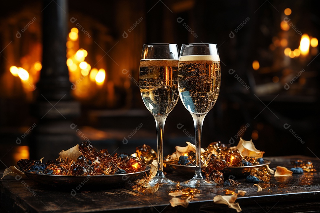 Bebida comemorativa com fundo lindo