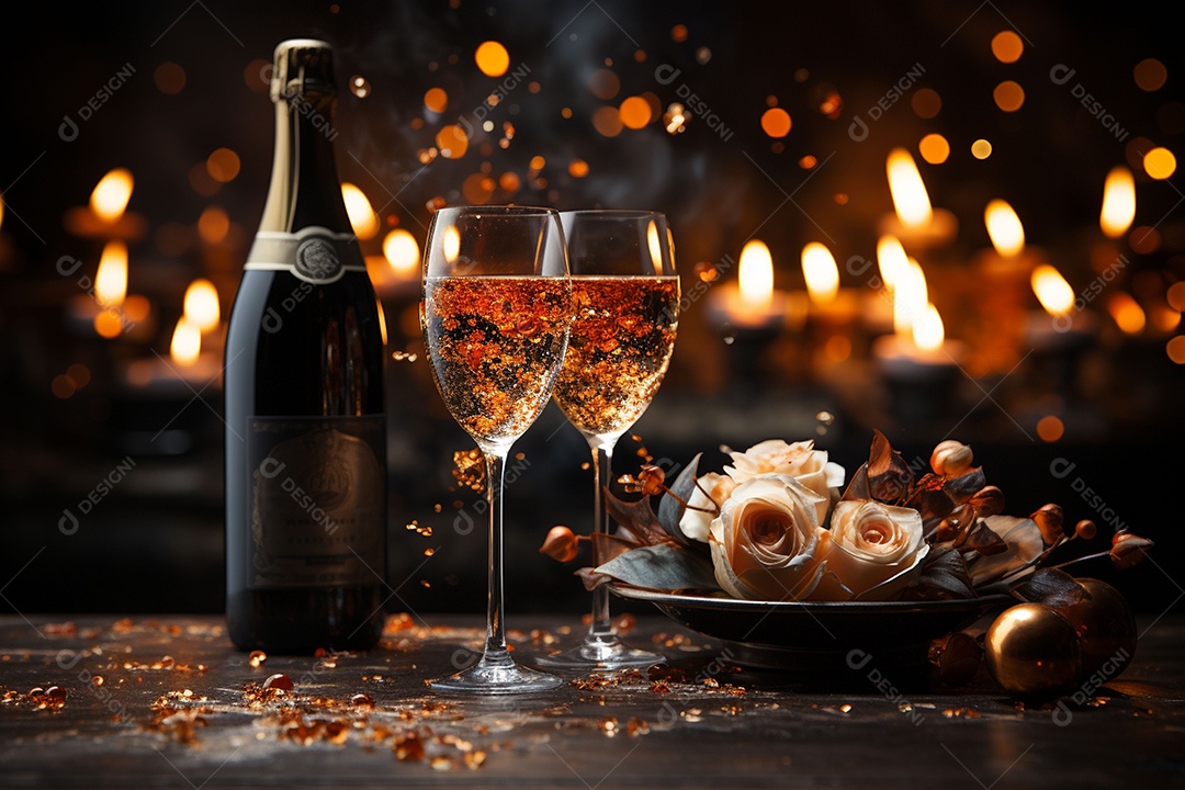 Bebida comemorativa com fundo lindo