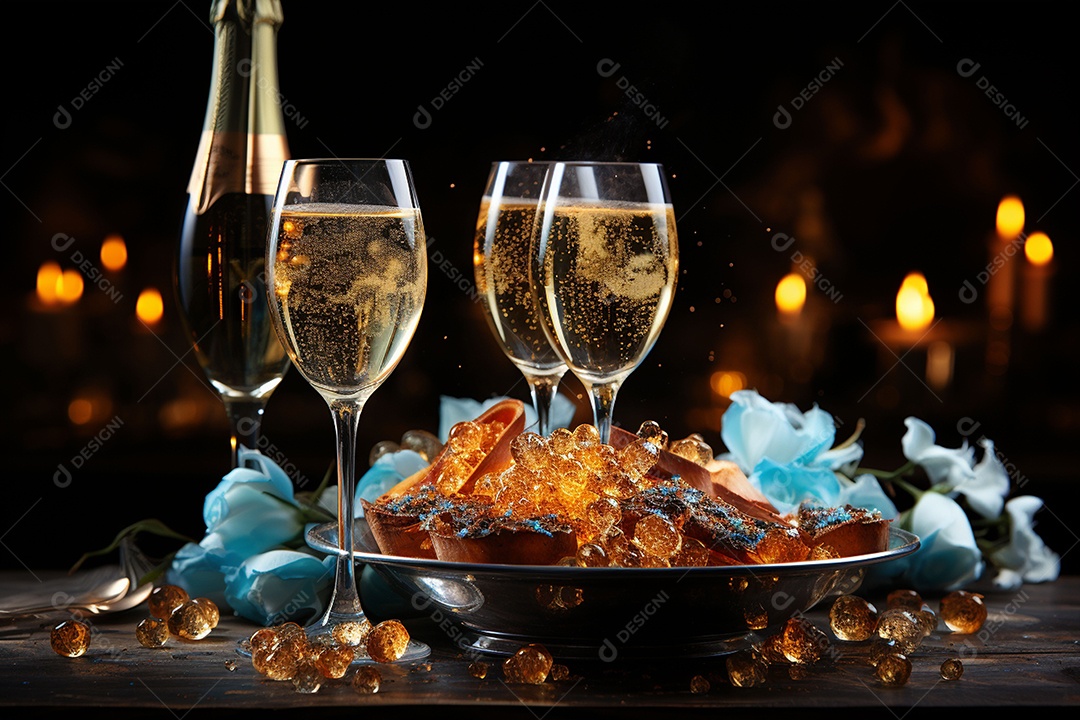 Bebida comemorativa com fundo lindo