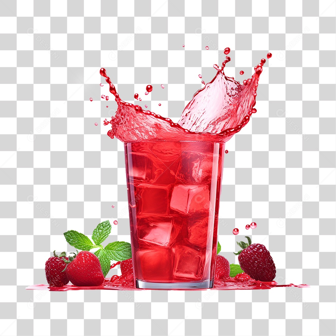 Copo de Suco Frutas PNG Transparente
