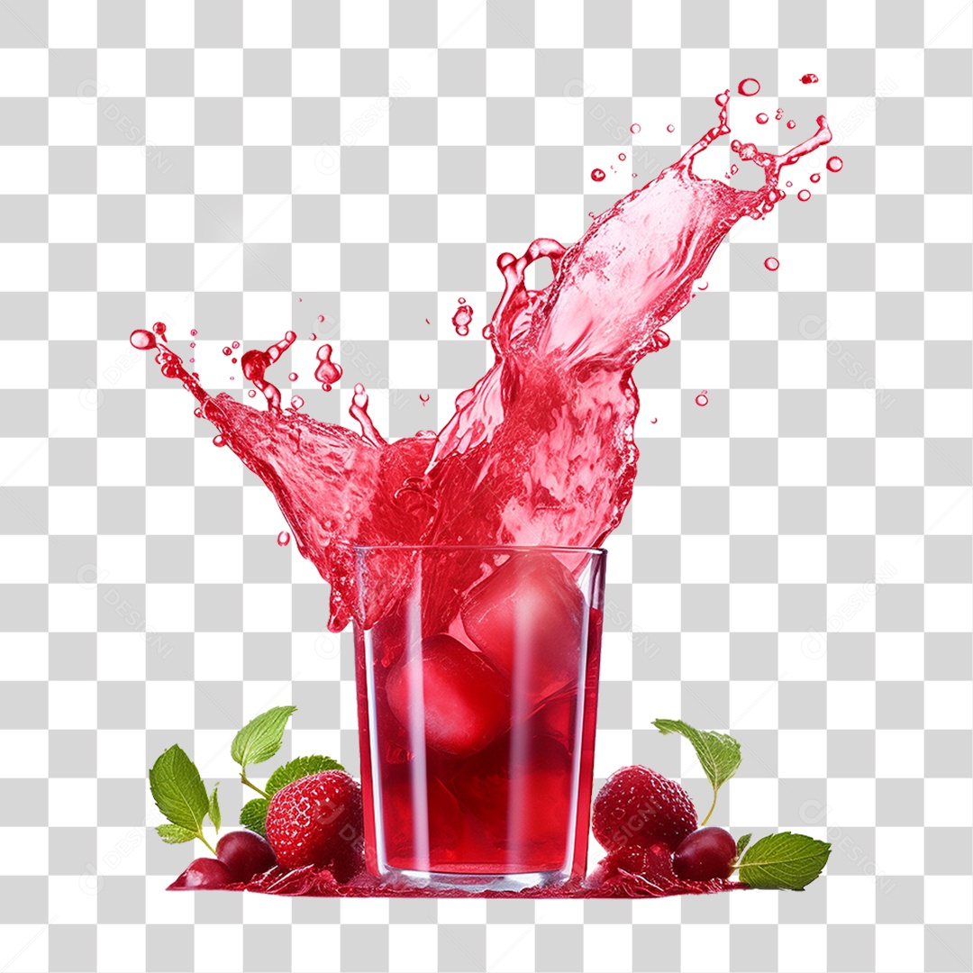 Copo de Suco Frutas PNG Transparente