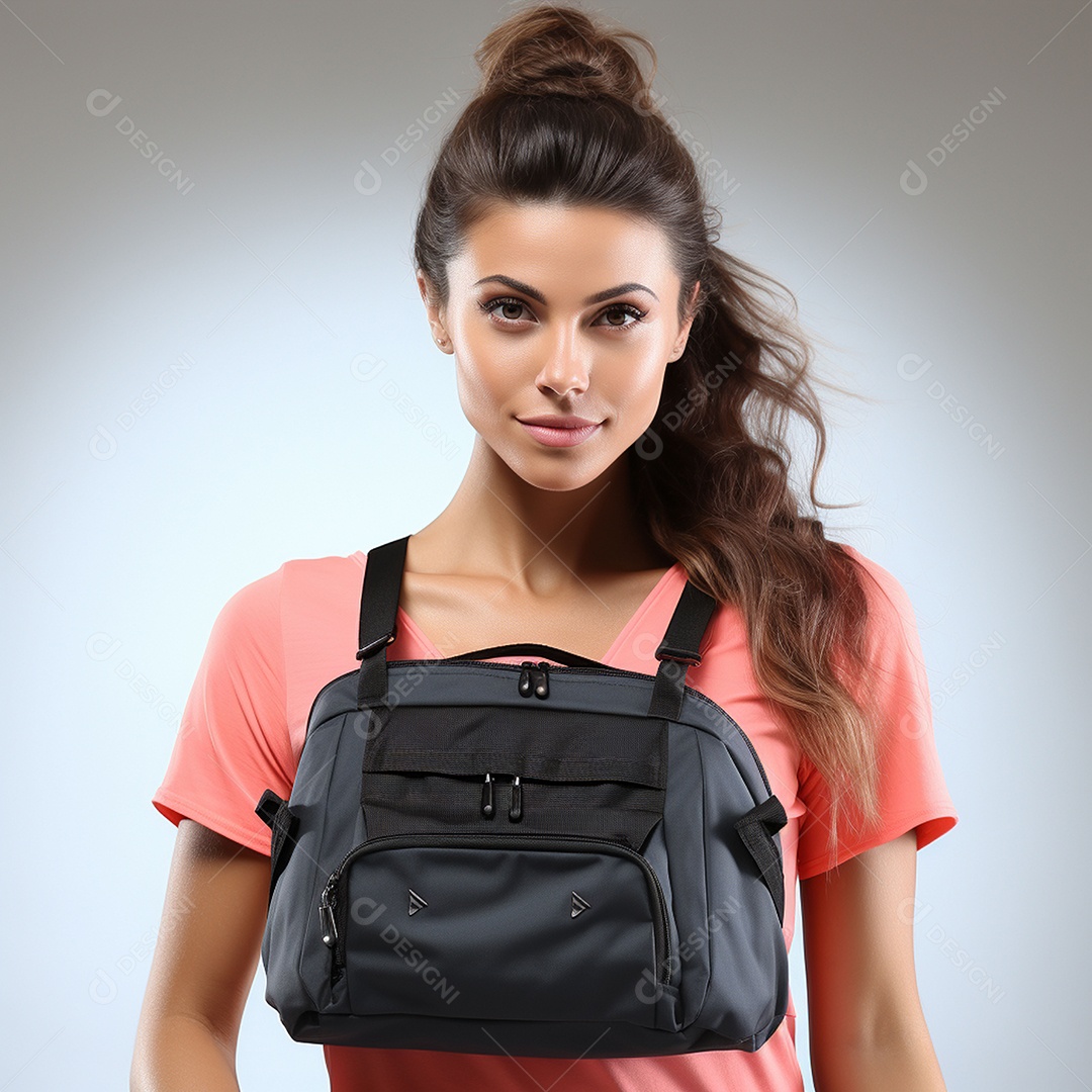 Pequena bolsa de ginástica feminina à prova dágua