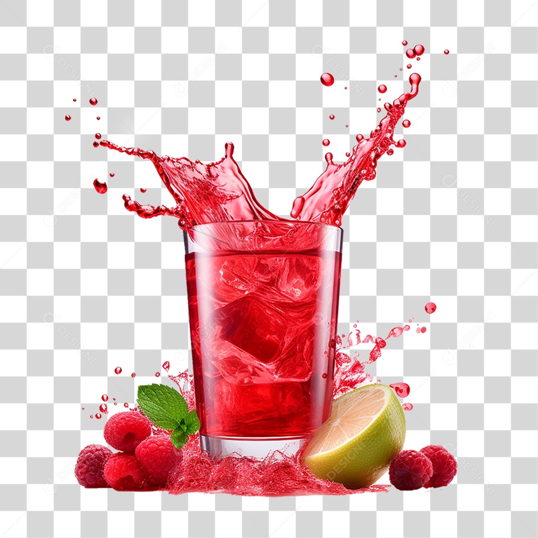 Copo de Suco Frutas PNG Transparente