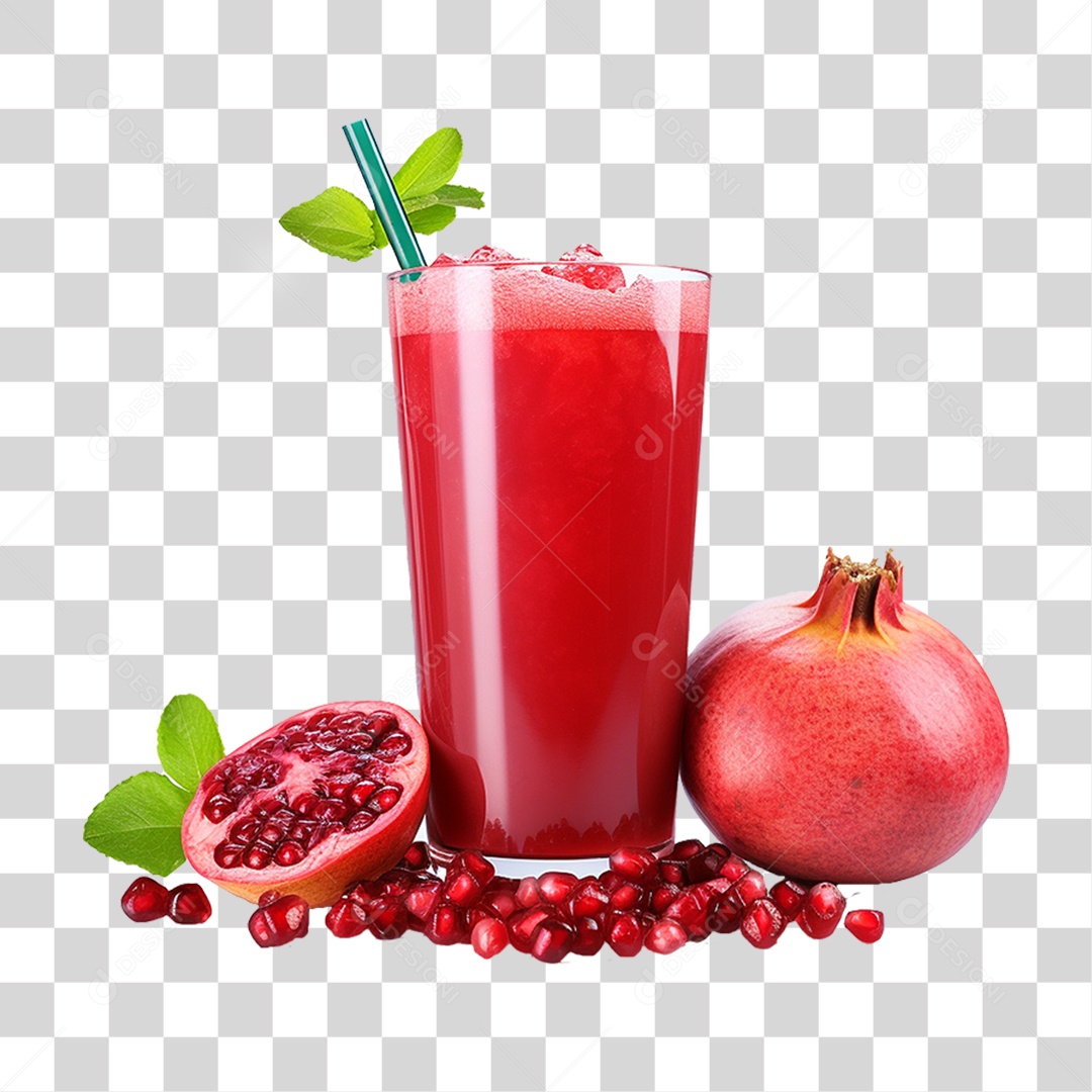 Copo de Suco Frutas PNG Transparente