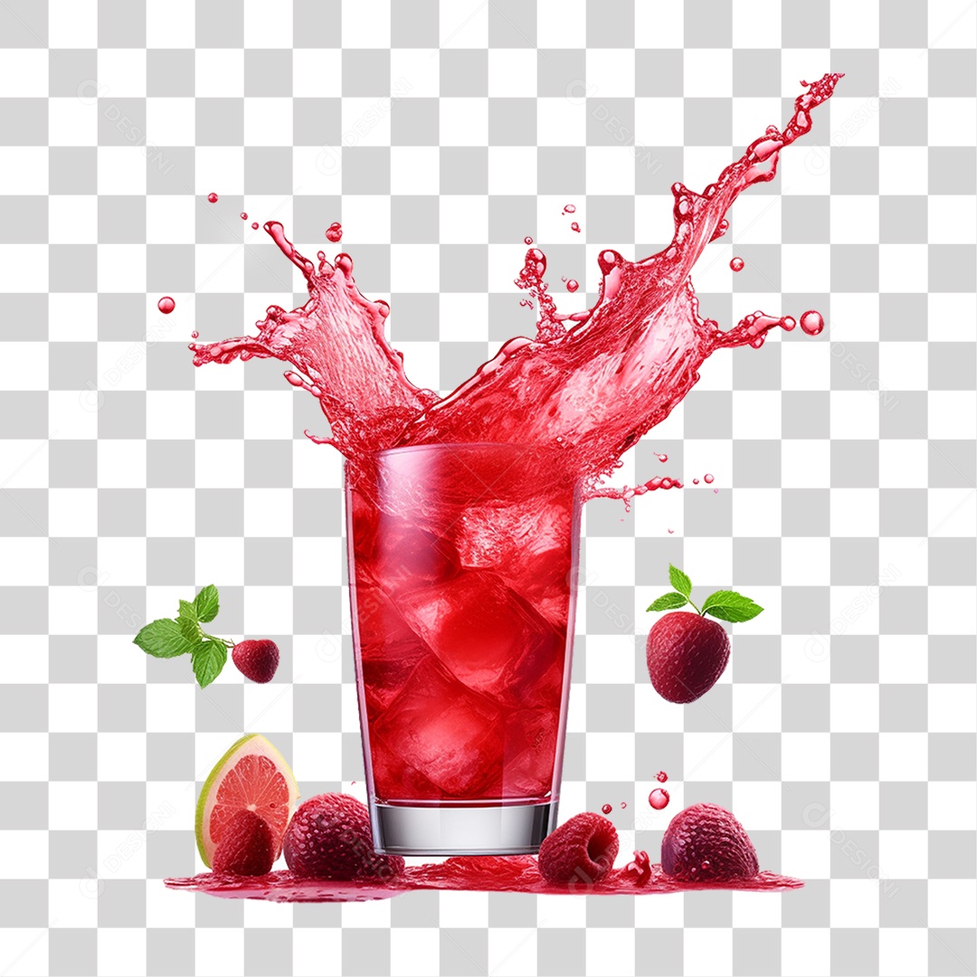 Copo de Suco Frutas PNG Transparente