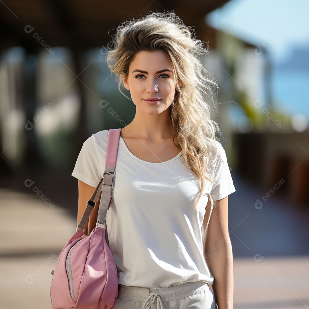 Pequena bolsa de ginástica feminina à prova dágua