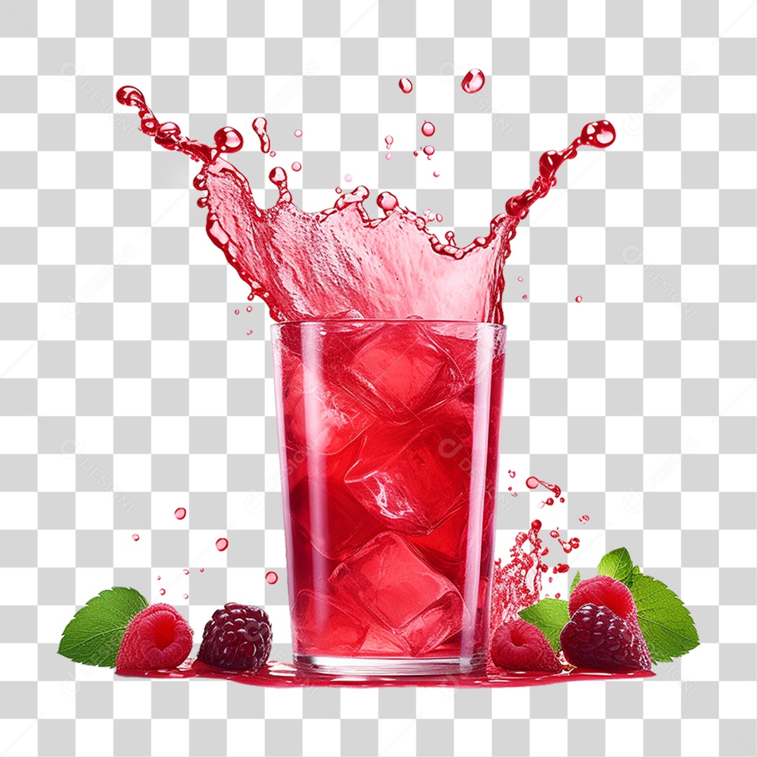 Copo de Suco Frutas PNG Transparente