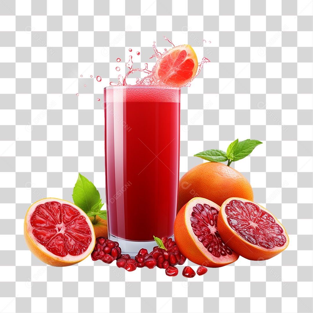 Copo de Suco Frutas PNG Transparente