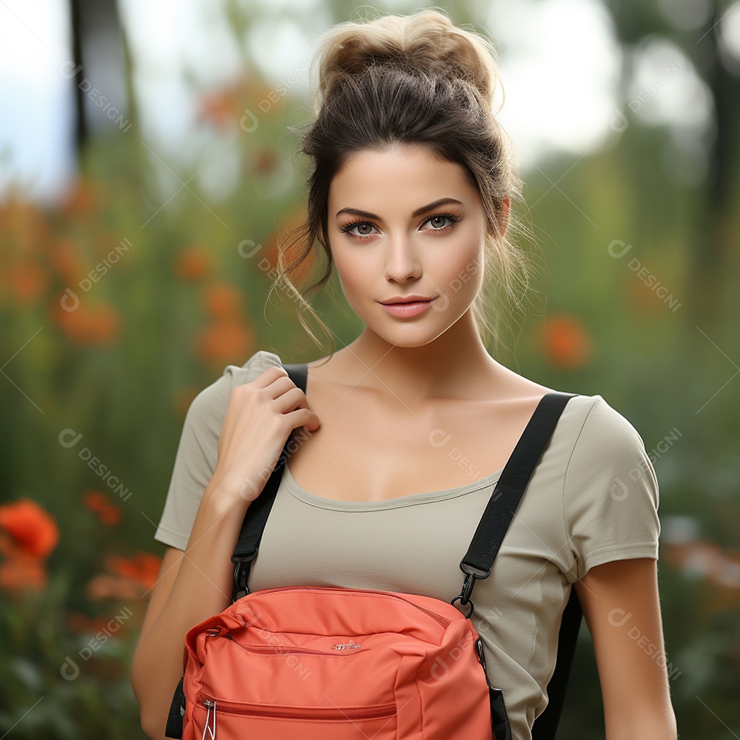 Pequena bolsa de ginástica feminina à prova dágua