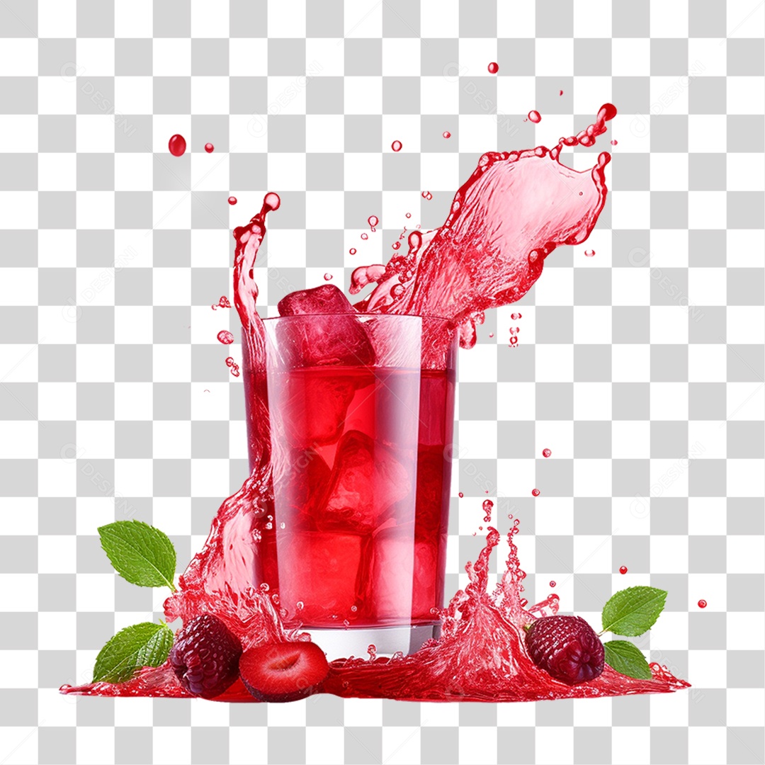 Copo de Suco Frutas PNG Transparente