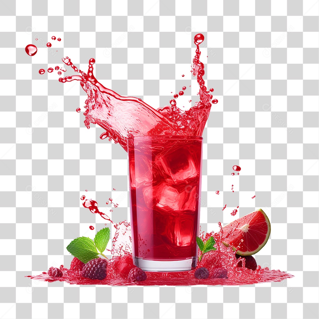 Copo de Suco Frutas PNG Transparente