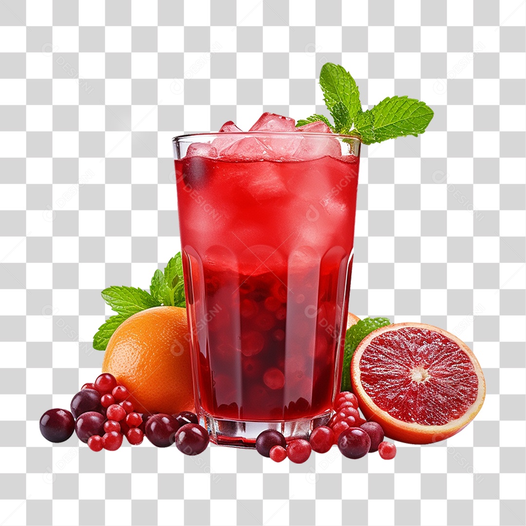 Copo de Suco Frutas PNG Transparente