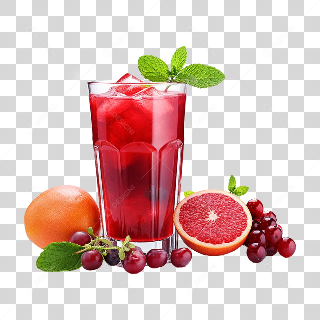 Copo de Suco Frutas PNG Transparente