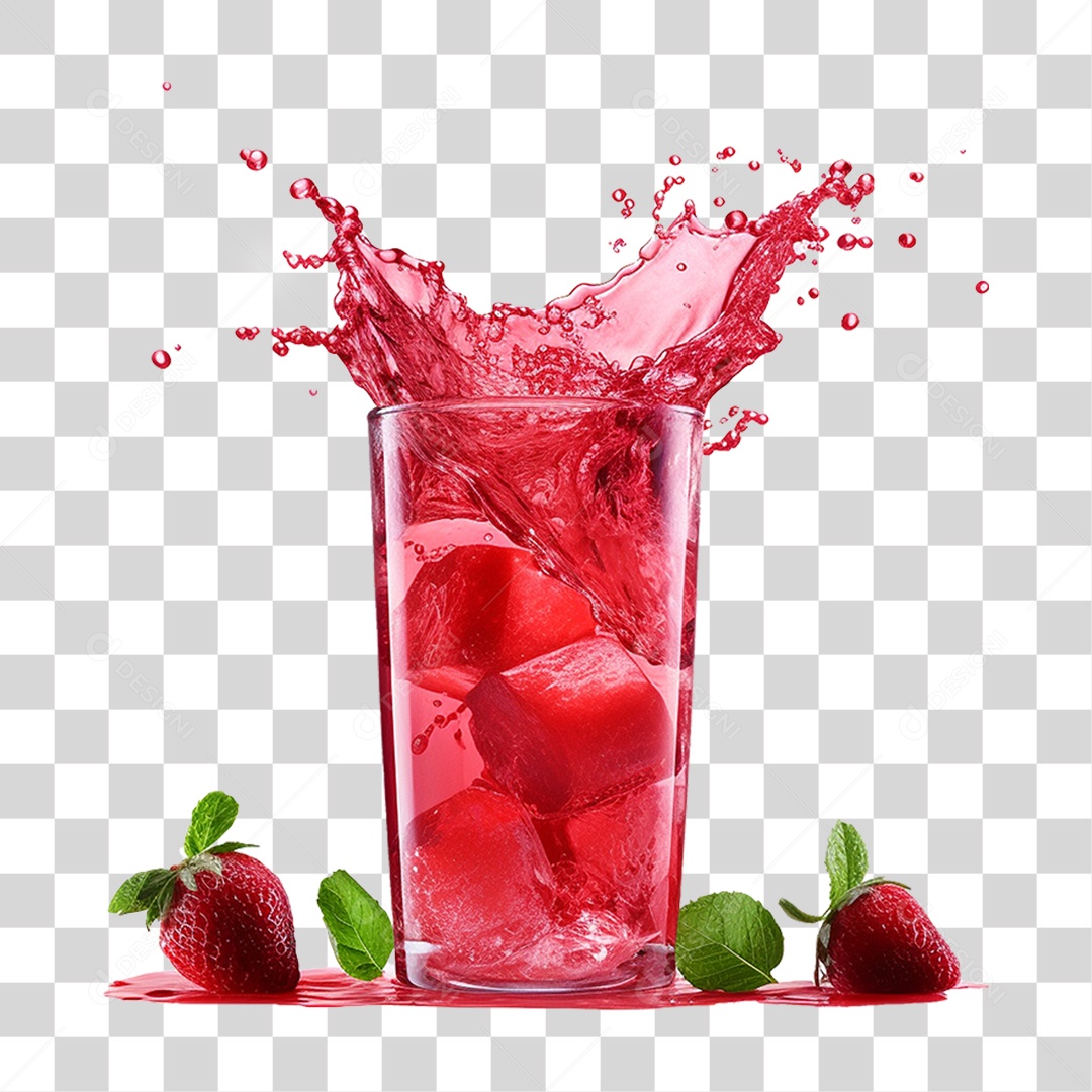 Copo de Suco Frutas PNG Transparente
