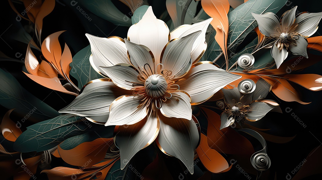 Fundo de flores de papel coloridas fundo floral abstrato