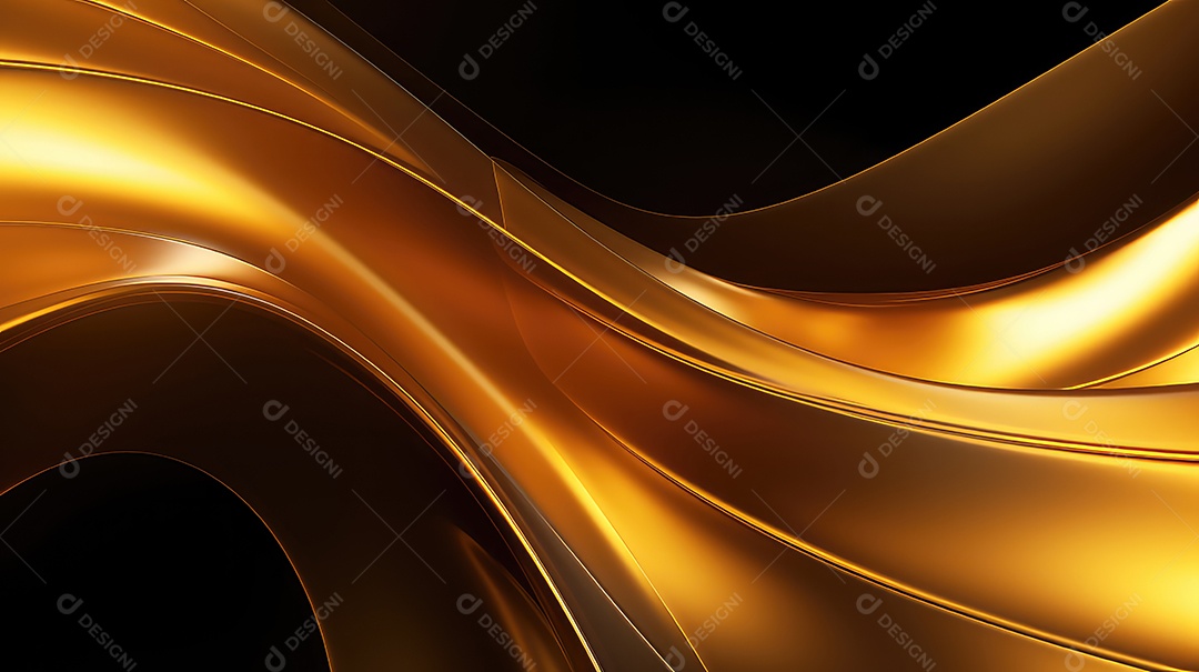 Fundo de ondas abstratas dourada