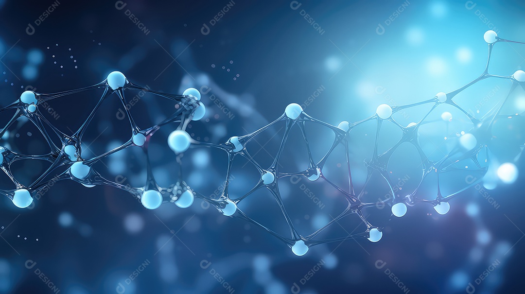 A imagem abstrata com suas esferas interconectadas por linhas