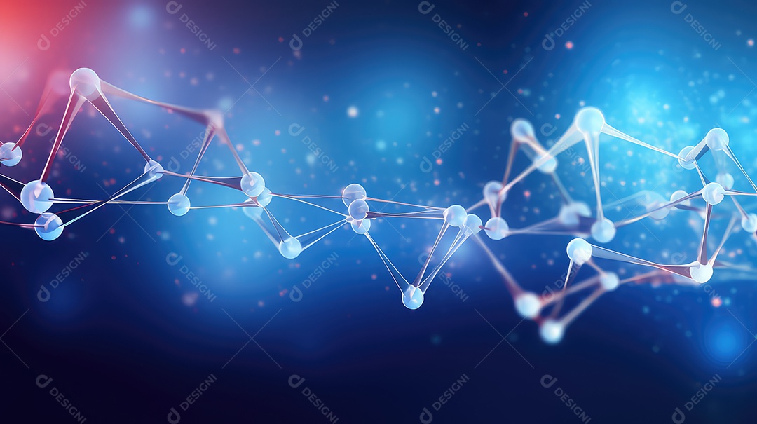 A imagem abstrata com suas esferas interconectadas por linhas