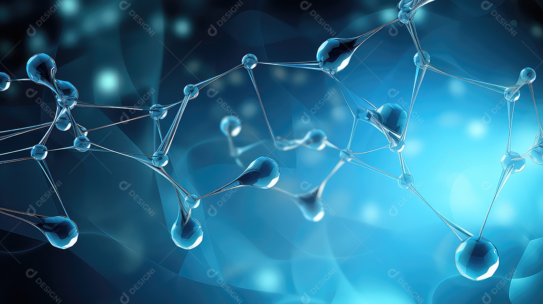 A imagem abstrata com suas esferas interconectadas por linhas