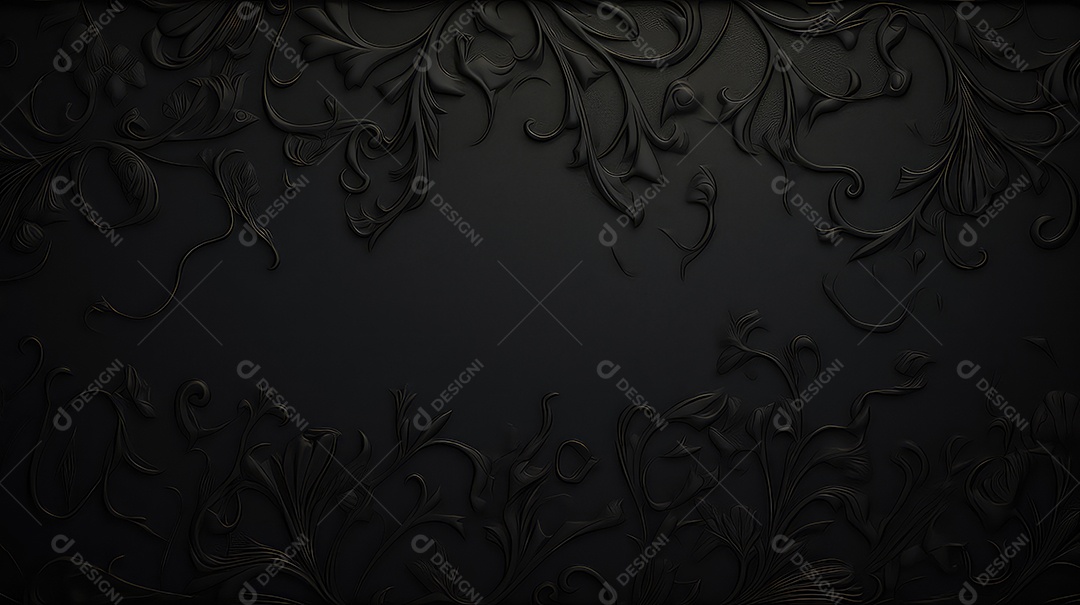 Fundo escuro com ornamento floral preto