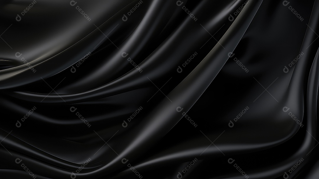 Fundo de tecido de cortina de seda preta