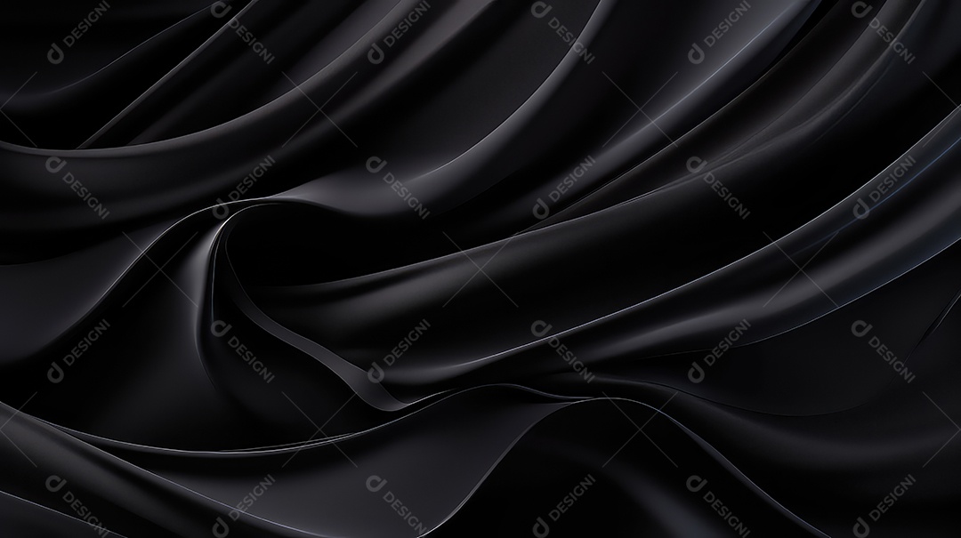 Fundo de tecido de cortina de seda preta