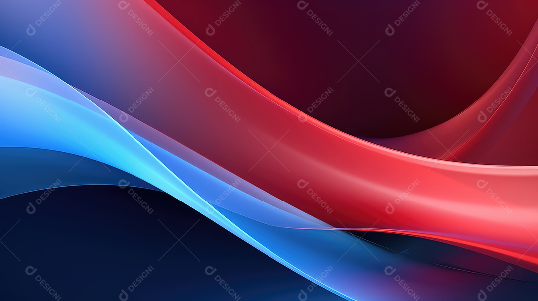 Fundo colorido abstrato com linhas suaves nas cores azul e vermelho