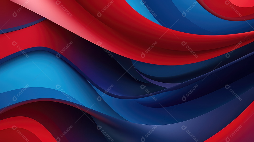 Fundo colorido abstrato com linhas suaves nas cores azul e vermelho