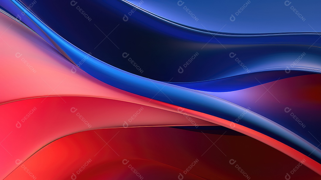 Fundo colorido abstrato com linhas suaves nas cores azul e vermelho
