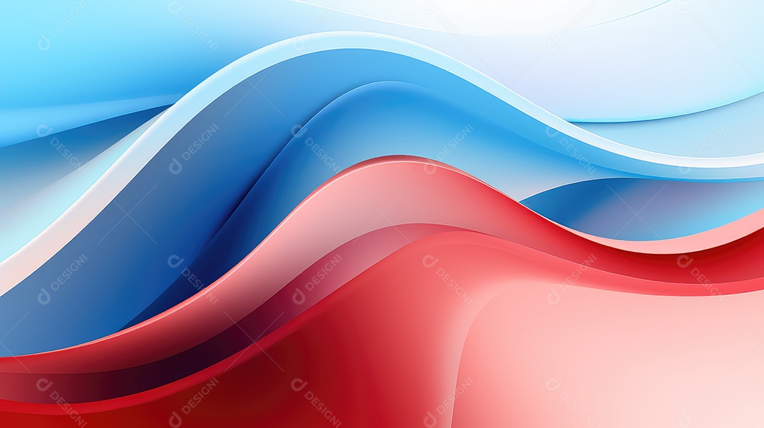 Fundo colorido abstrato com linhas suaves nas cores azul e vermelho