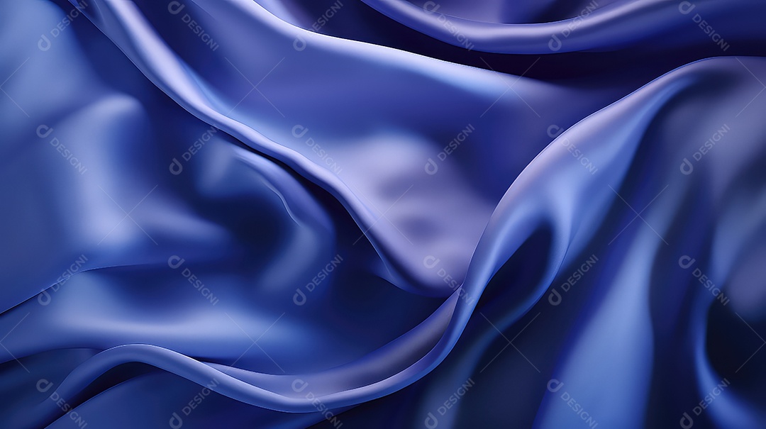 Fundo ondulado de seda azul abstrato