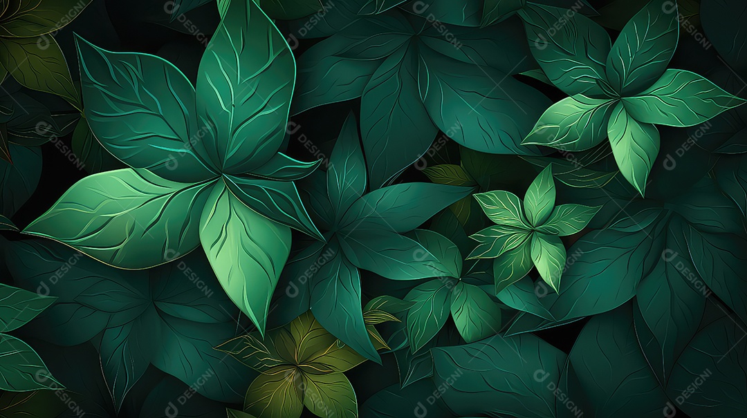 Fundo de folhas verdes