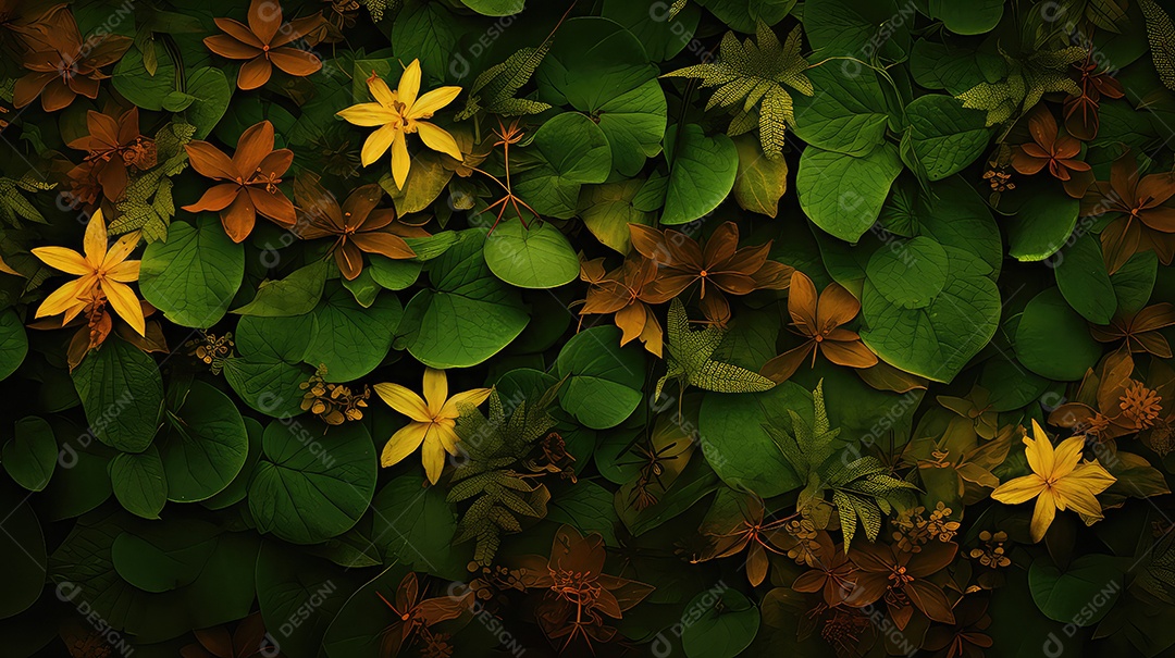 Fundo de folhas verdes