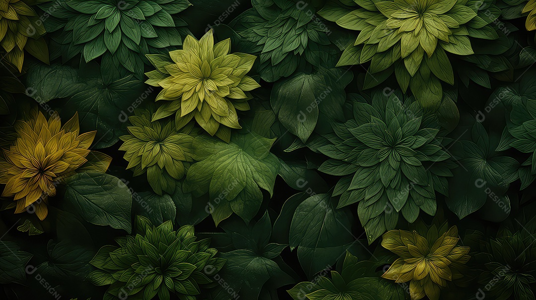 Fundo de folhas verdes