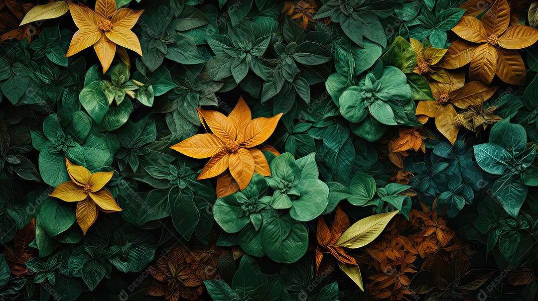 Fundo de folhas verdes